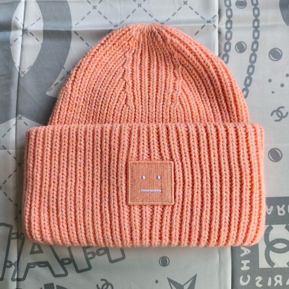 Acne Studios Pink Wool Knit Hat - Picture 1 of 8